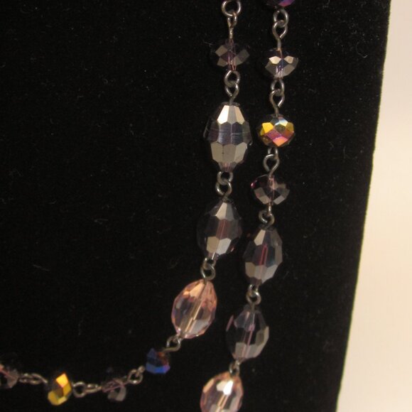 Joan Rivers Purple Glass Beaded Necklace Extra Long - Picture 3 of 3